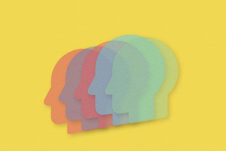 Colorful head silhouettes