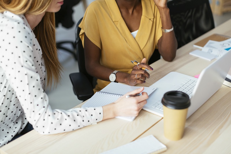 Woman working with a mentor
